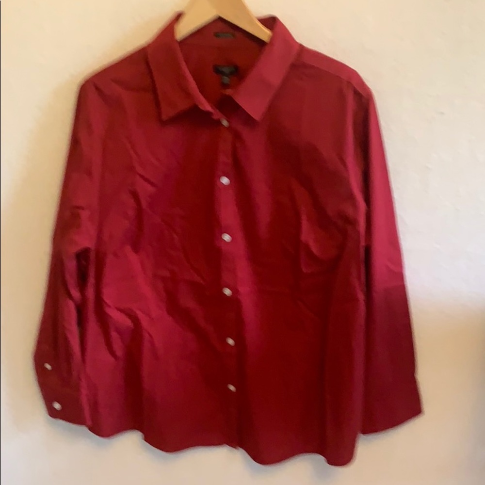 Talbots fitted dress blouse - beautiful garnet 20W